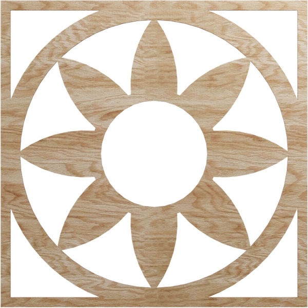 Ekena Millwork Blume Wood Fretwork Pierced Ceiling Medallion, Red Oak, 40"OD x 13 7/8"ID x 3/8"T CMWP40X40X0375BLRO - main